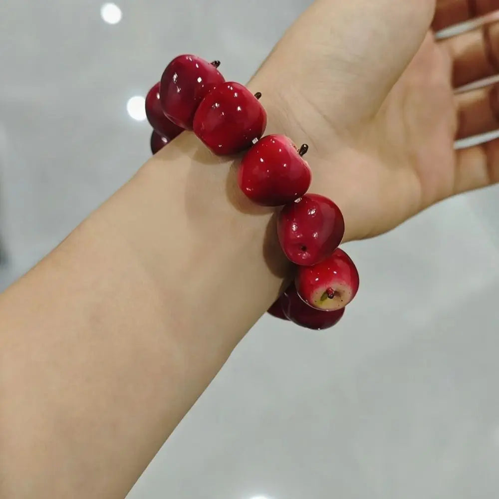Y2K Resin Fruit Beaded Bracelet – Elastic Summer Wrist Jewelry Beaded Bracelet PLUSH