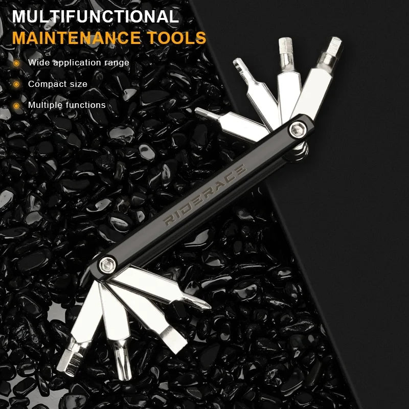 RIDERACE 8-in-1 Bike Multi-Tool CR-V Steel Hex Wrench Kit Bicycle Multi-Tool PLUSH