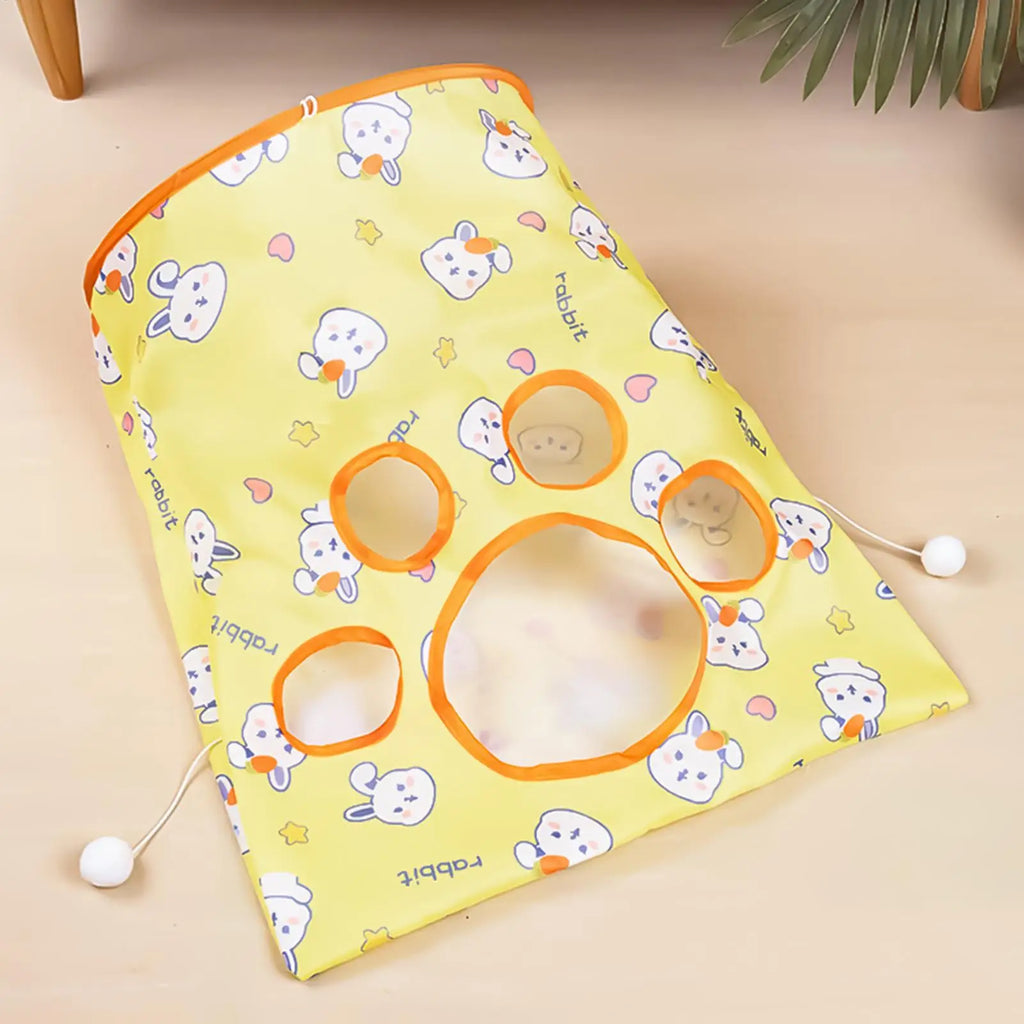 Foldable Cat Tunnel Toy with Crinkle Paper | Interactive Pet Toy Cat Tunnel Toy PLUSH