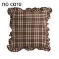 45x45cm Retro Plaid Pillowcase | Square Decorative Pillow Cover Decorative Pillow Cover PLUSH 45x45cm no core Coffee no core
