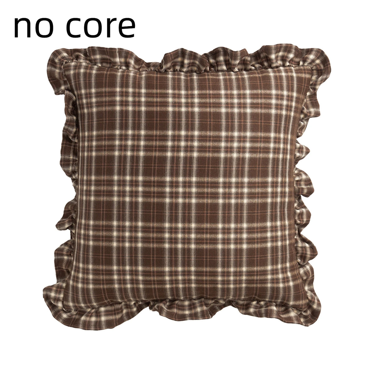 45x45cm Retro Plaid Pillowcase | Square Decorative Pillow Cover Decorative Pillow Cover PLUSH 45x45cm no core Coffee no core