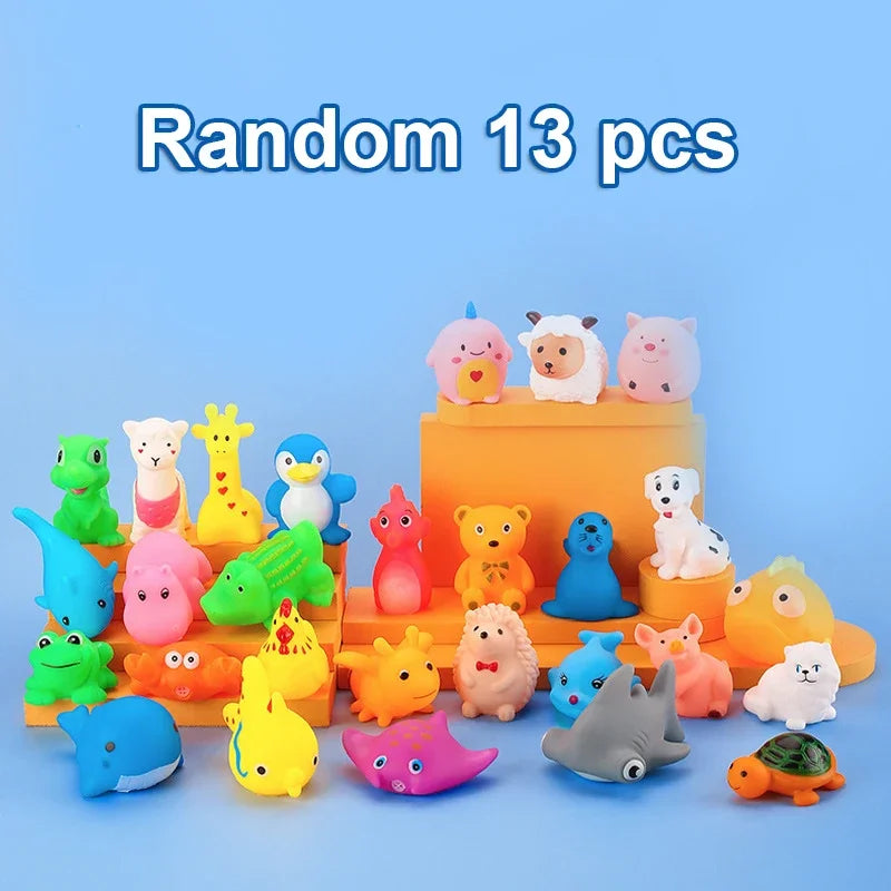 13pcs Baby Bath Toys – Cute Animal Squeeze Float Water Toys Baby Bath Toys PLUSH Different 13pcs