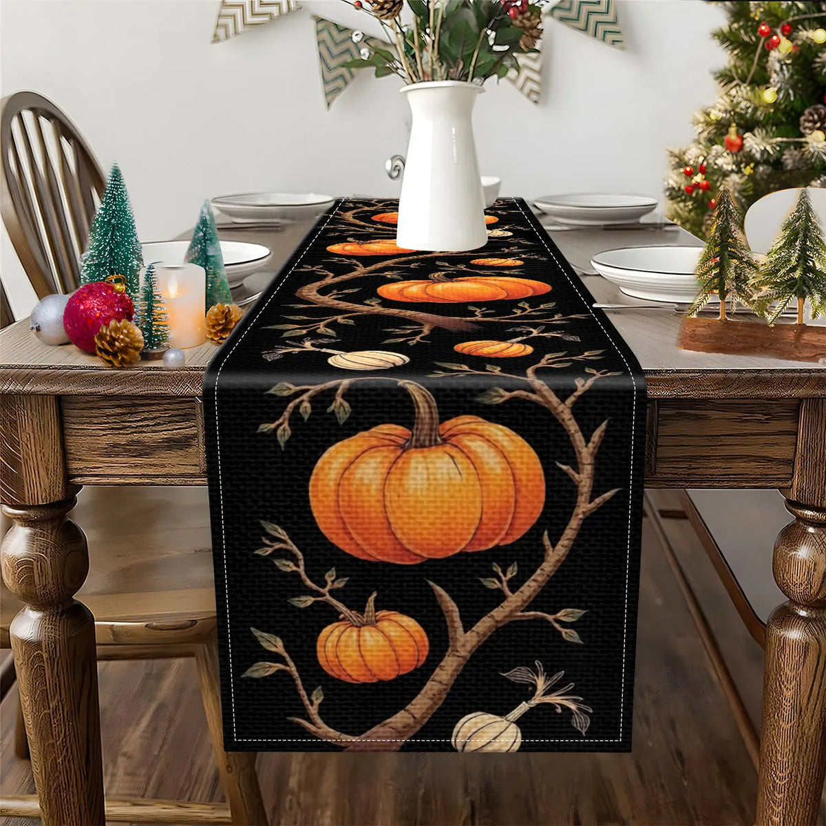 Autumn Pumpkin Table Runner – Fall & Thanksgiving Decor Table Runner PLUSH