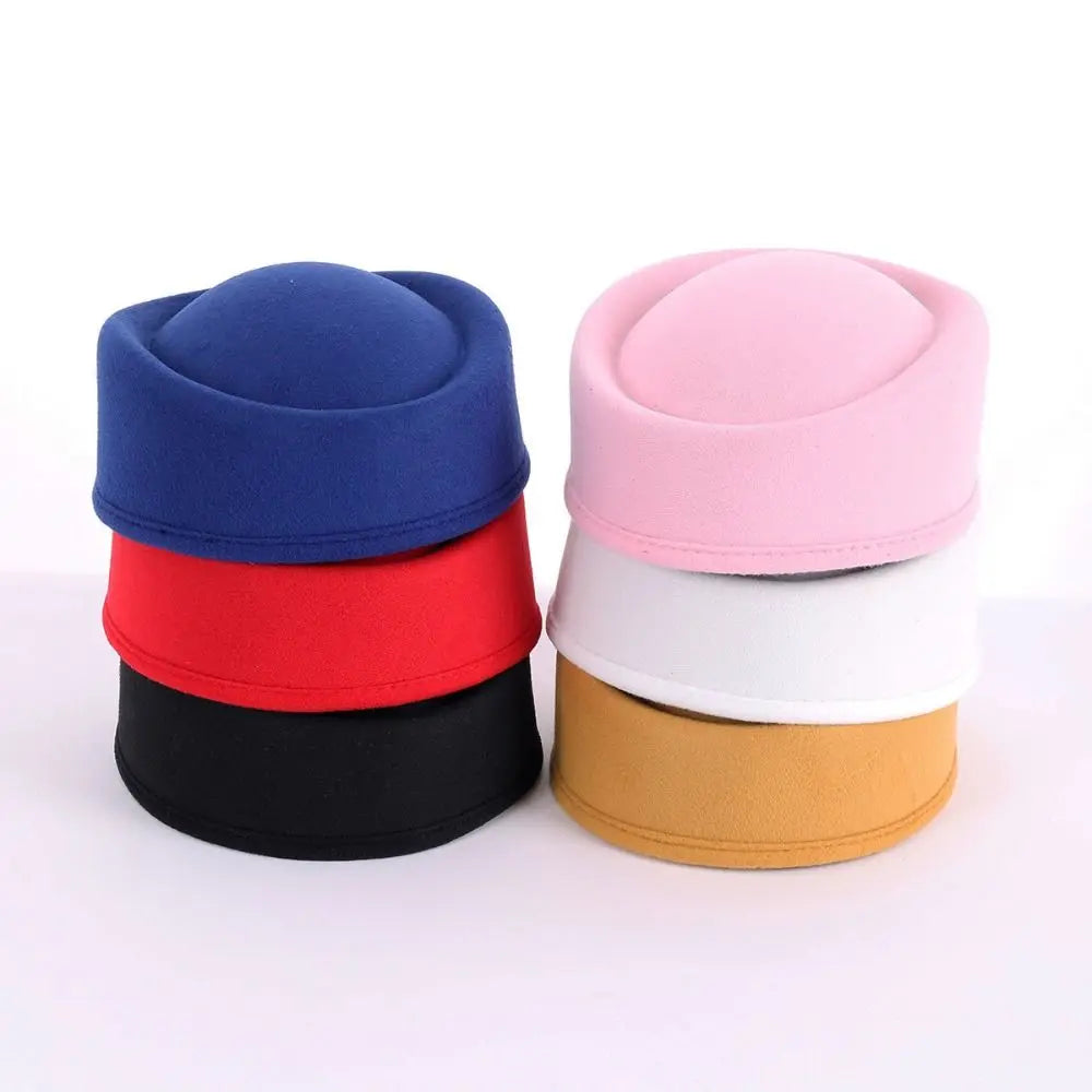 Vintage Stewardess Topper Hat – Retro Formal Cap for Women Costume Topper Hat PLUSH