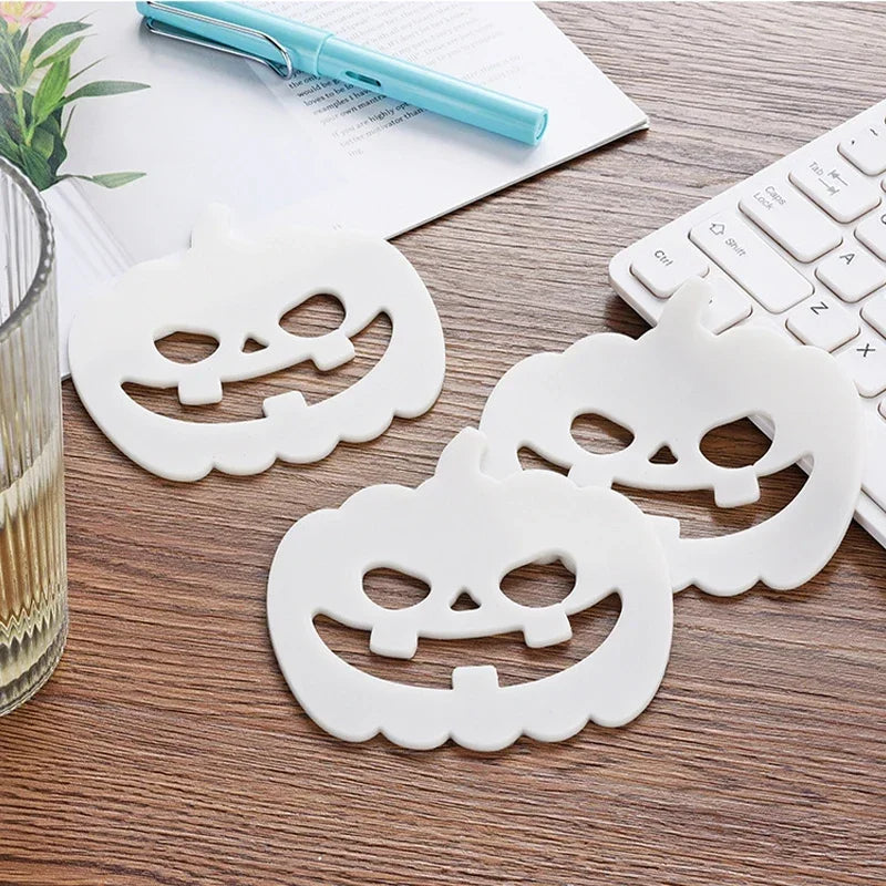 Halloween Glow in the Dark Silicone Coasters Ghost Pumpkin Silicone Coaster Set PLUSH
