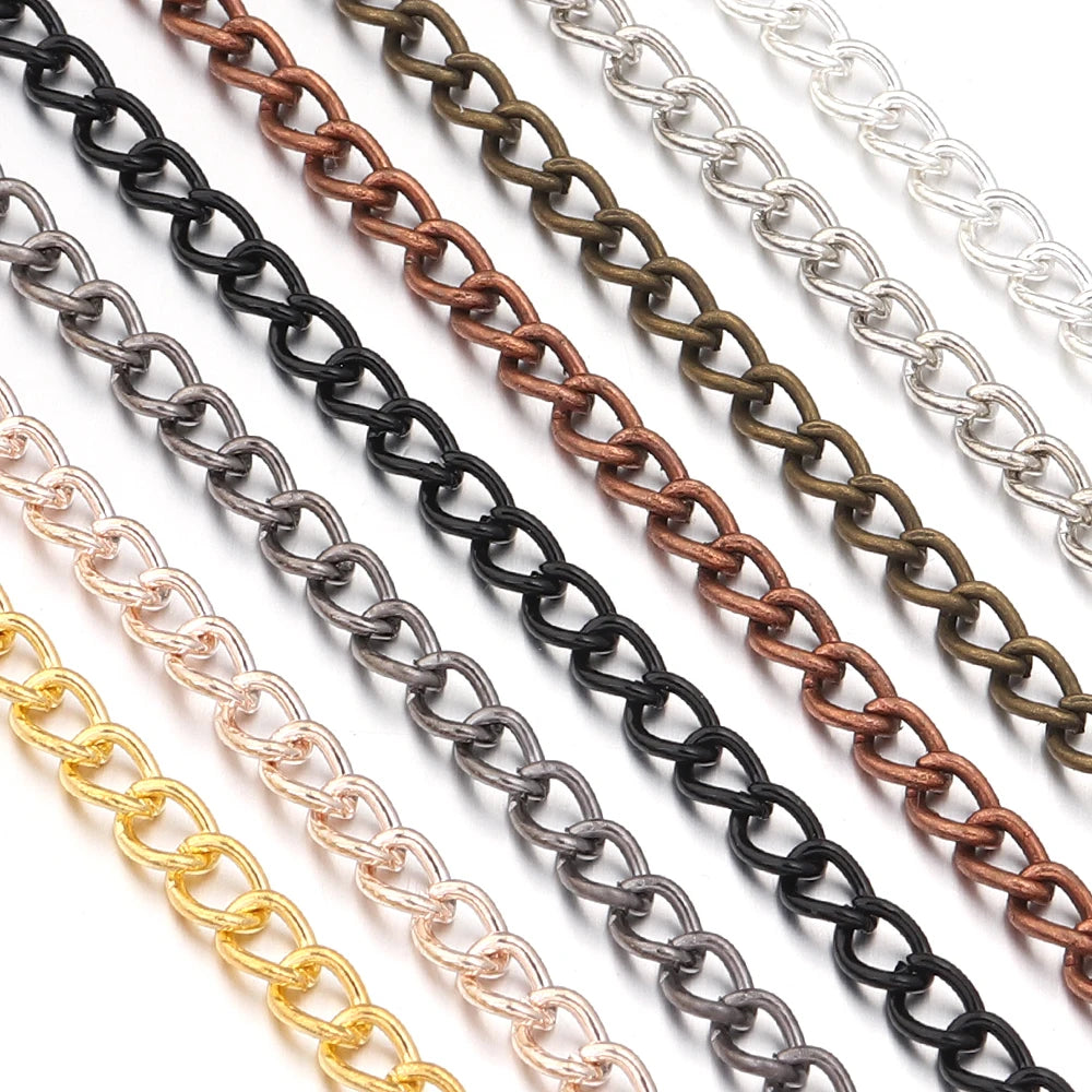 10 Yards 3x4mm Metal O-Shape Link Chain for DIY Jewelry Making Jewelry Making Chain PLUSH