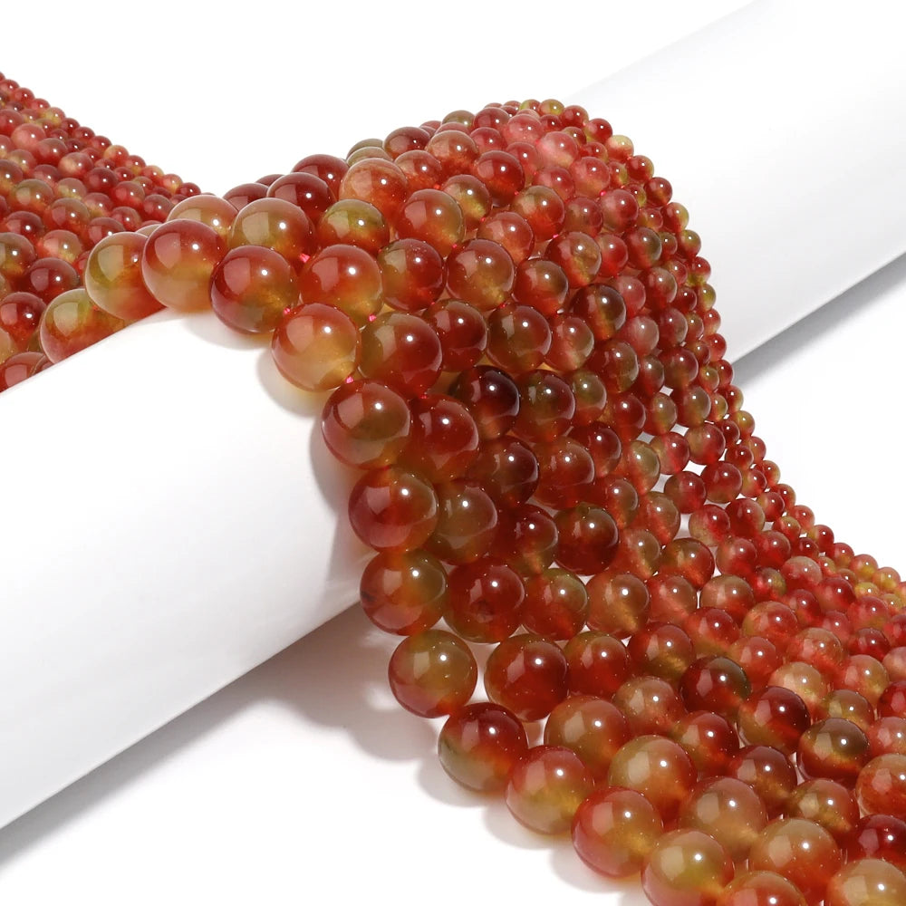 Watermelon Quartz Chalcedony Red Stone Beads – DIY Jewelry Natural Stone Beads PLUSH