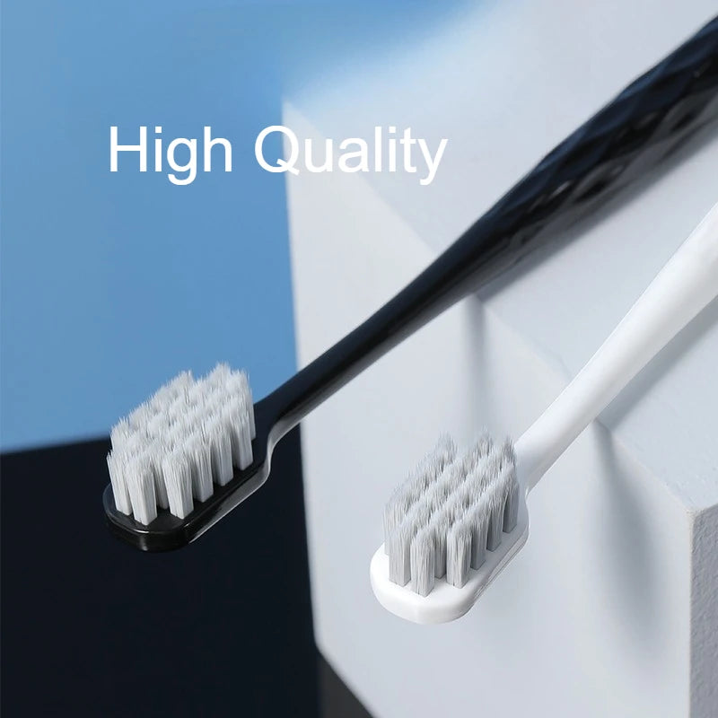 2-Pack Ion Antibacterial Wide Head Soft Bristle Toothbrush Set Manual Toothbrush Set PLUSH