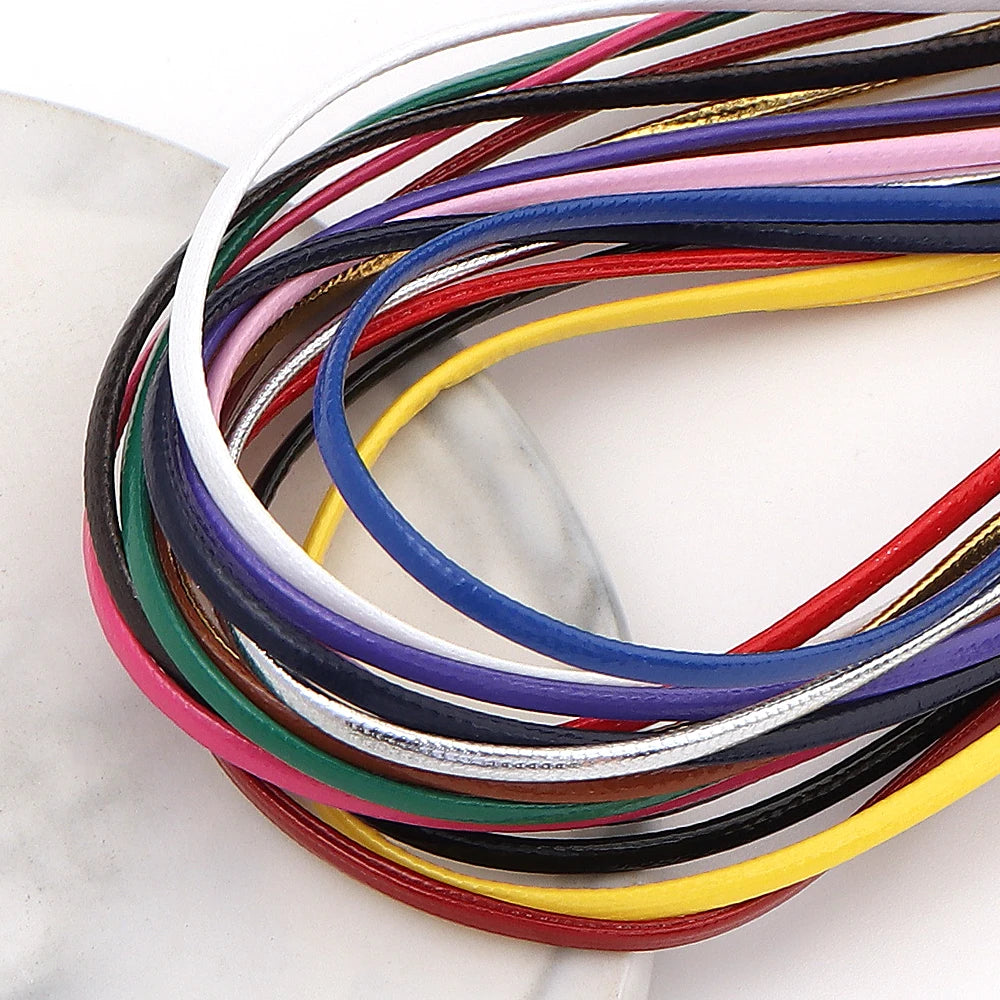 50 Yards 2mm Flat Faux Leather Cord – Multicolor DIY Crafts Leather Craft Cord PLUSH