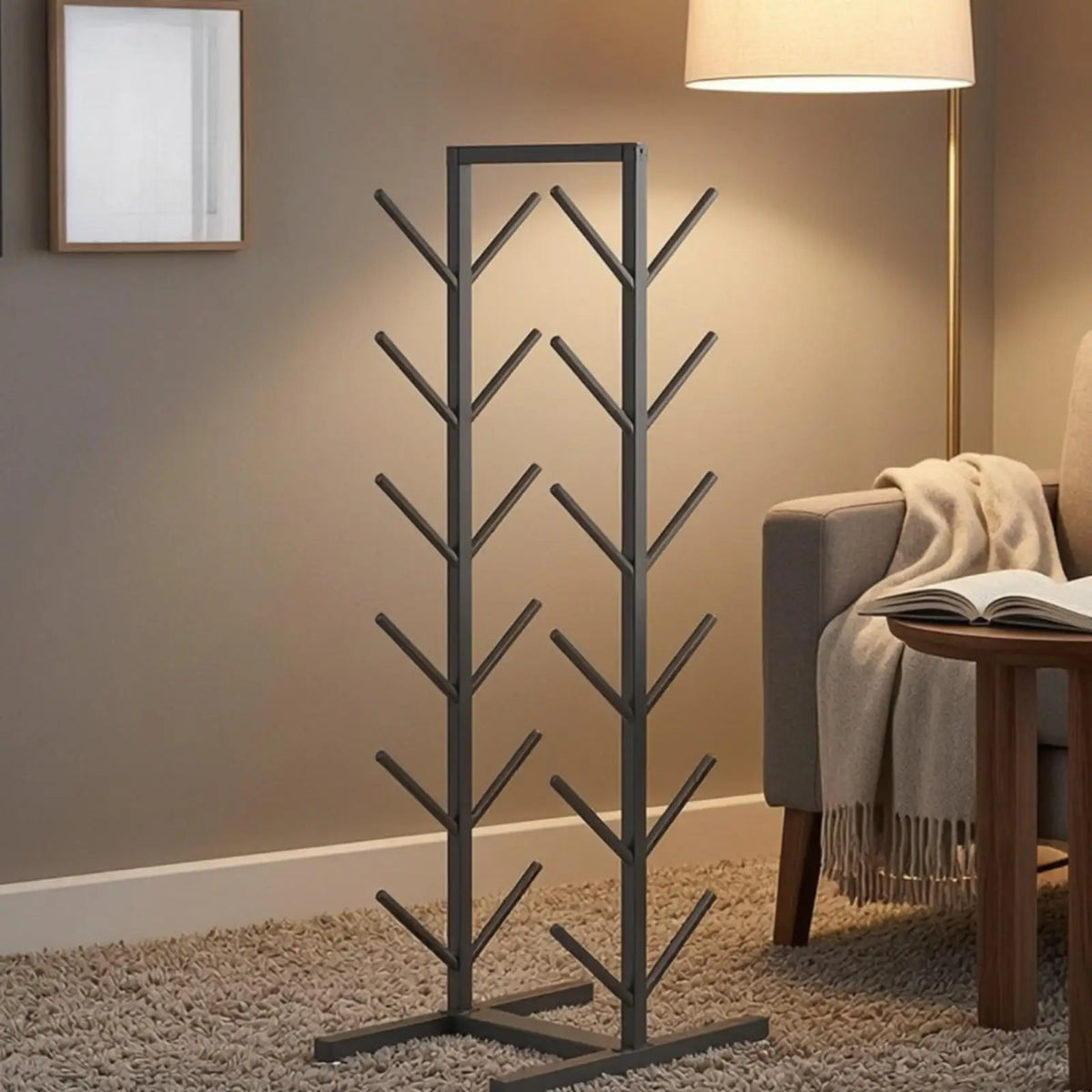 Freestanding Pilates Mat Storage Rack – 6-Tier Home Gym Mat Storage Rack PLUSH