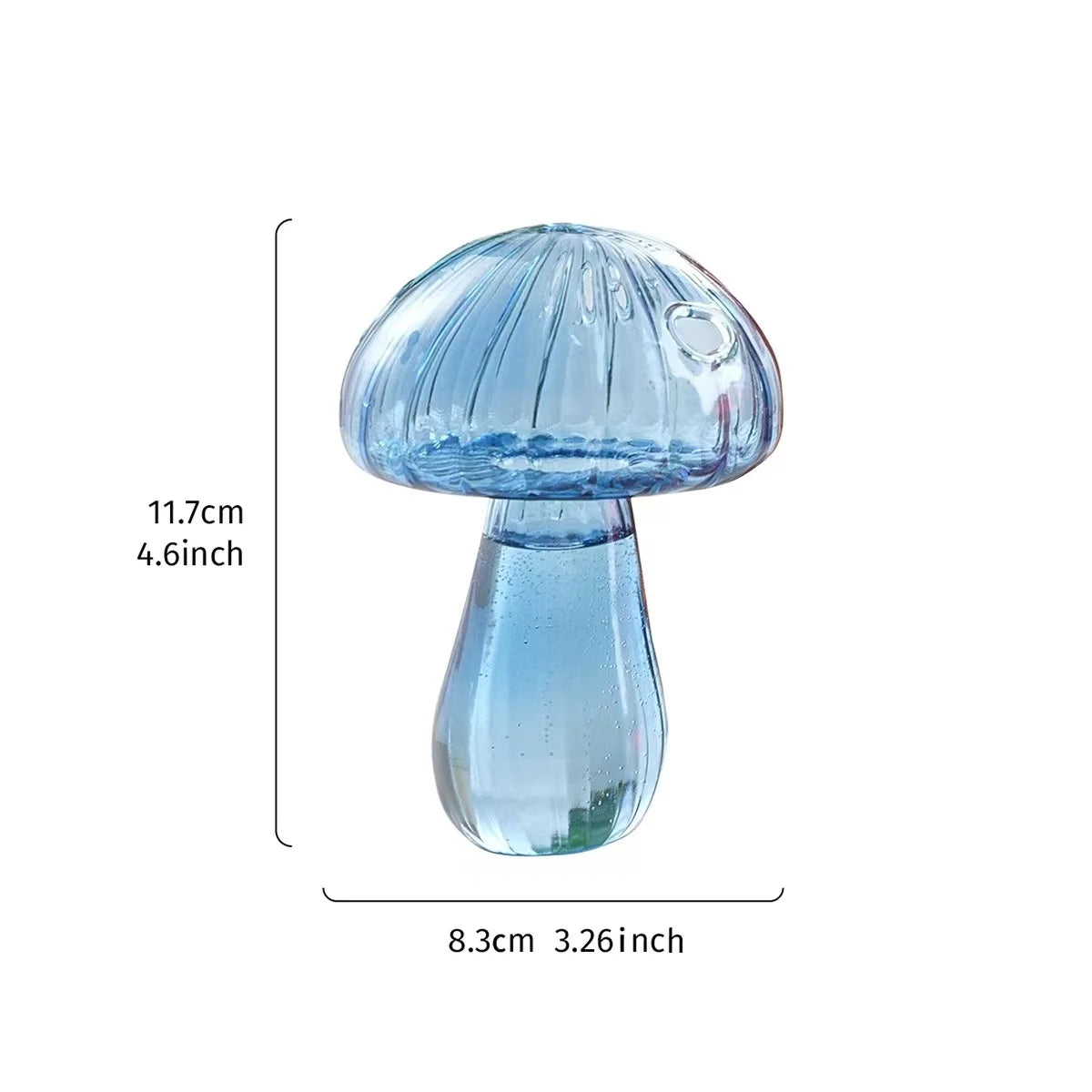 Mushroom Glass Vase Set – Mini Propagation Terrarium Décor Glass Propagation Vase PLUSH Blue