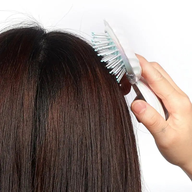 Shell Folding Airbag Hair Brush with Mirror – Anti-Static Comb Folding Hair Brush PLUSH