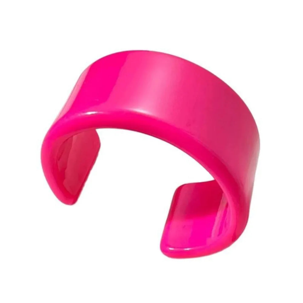 Transparent Resin Open Bangle Bracelet for Women | Cuff Resin Bangle Bracelet PLUSH Rose Red