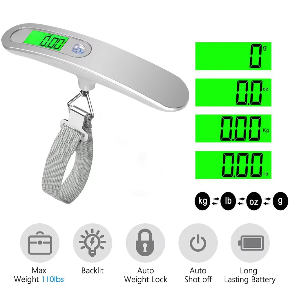 Digital Hanging Scale 110lb/50kg – Luggage & Fishing Scale Digital Hanging Scale PLUSH