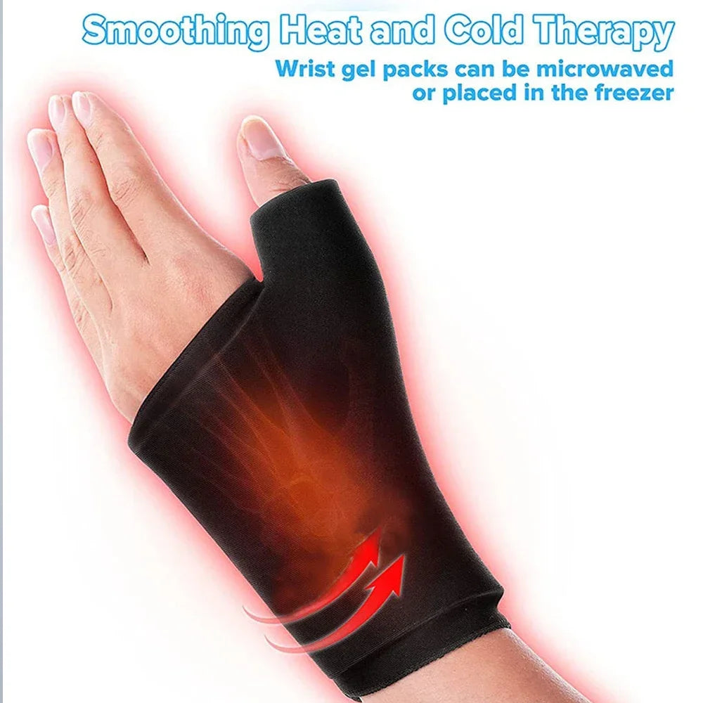 Wrist Gel Hot Cold Compression Sleeve & Thumb Wrap Wrist Compression Wrap PLUSH