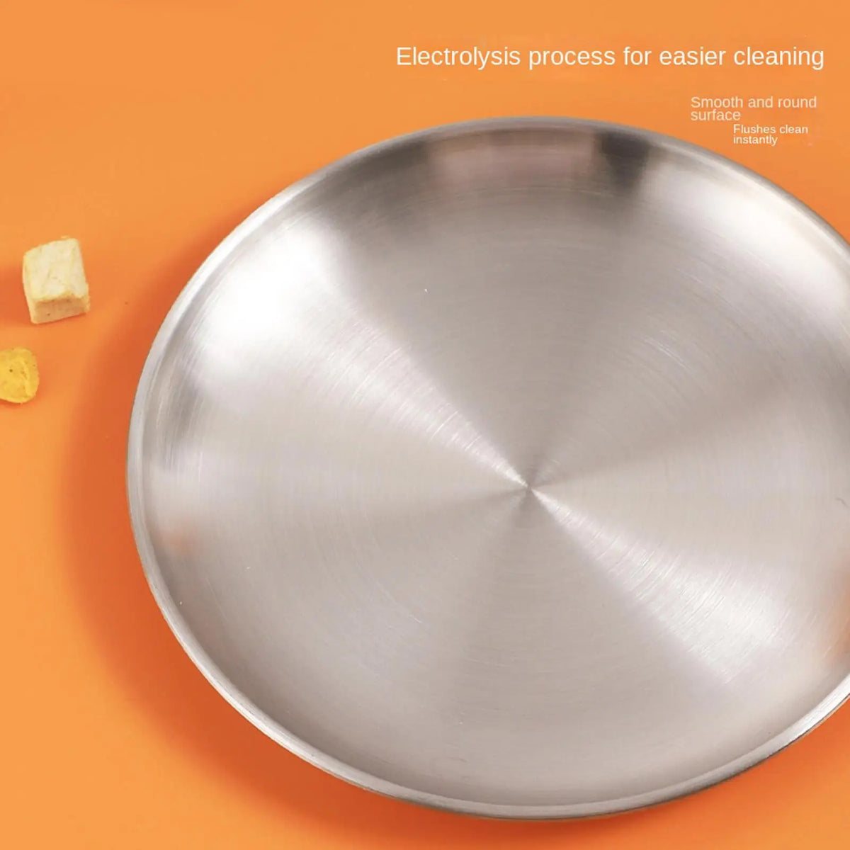 Stainless Steel Shallow Cat Bowl – Wide Non-Slip Pet Feeder Pet Feeder Bowl PLUSH
