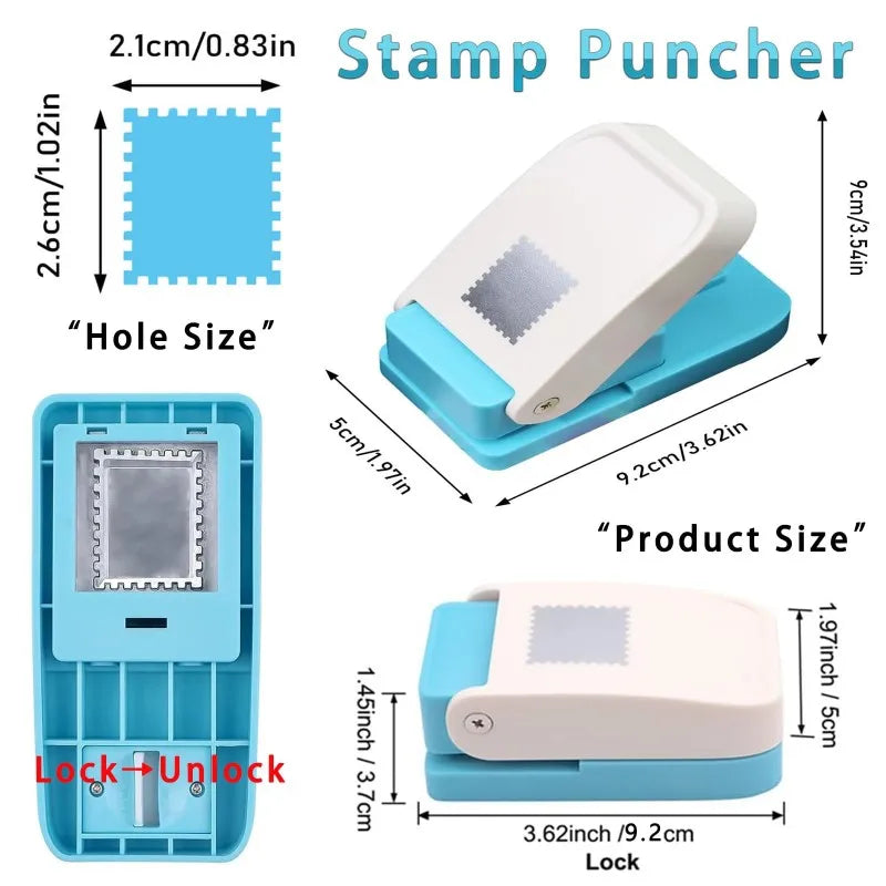 2-in-1 Postage Stamp Paper Punch – Scrapbooking & Card Making Paper Craft Punch PLUSH 2.1CM x 2.6CM