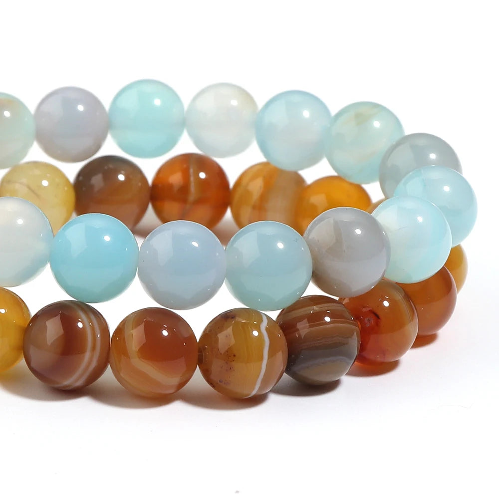 Natural Agate Stone Round Spacer Beads 6/8/10mm – DIY Jewelry Stone Spacer Beads PLUSH