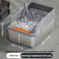 Stainless Steel Cat Litter Box with Scoop – High-Sided Design Cat Litter Box PLUSH XL High style