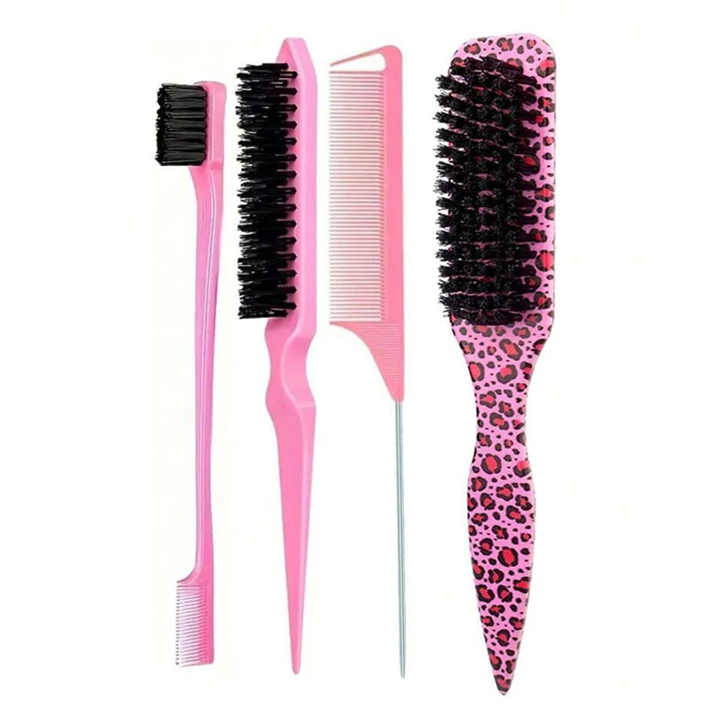 Bristle Slick Back Hair Brush – Edge Control & Ponytail Hair Styling Brush PLUSH