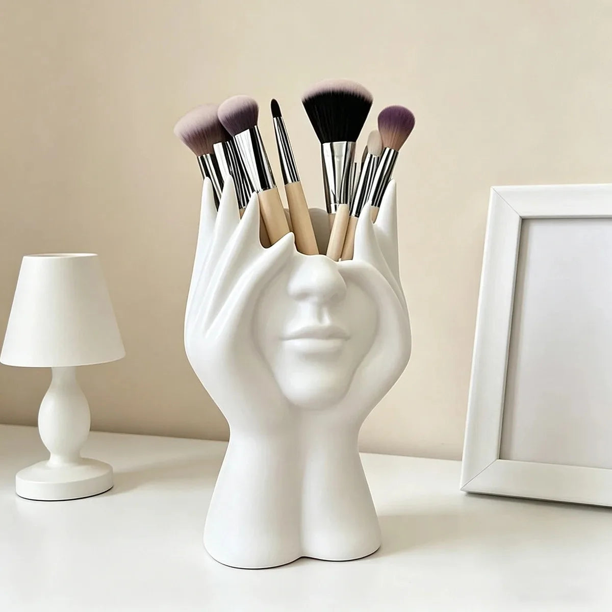 Human Body Art Pen & Makeup Brush Holder – Desk Organizer Desktop Organizer PLUSH A