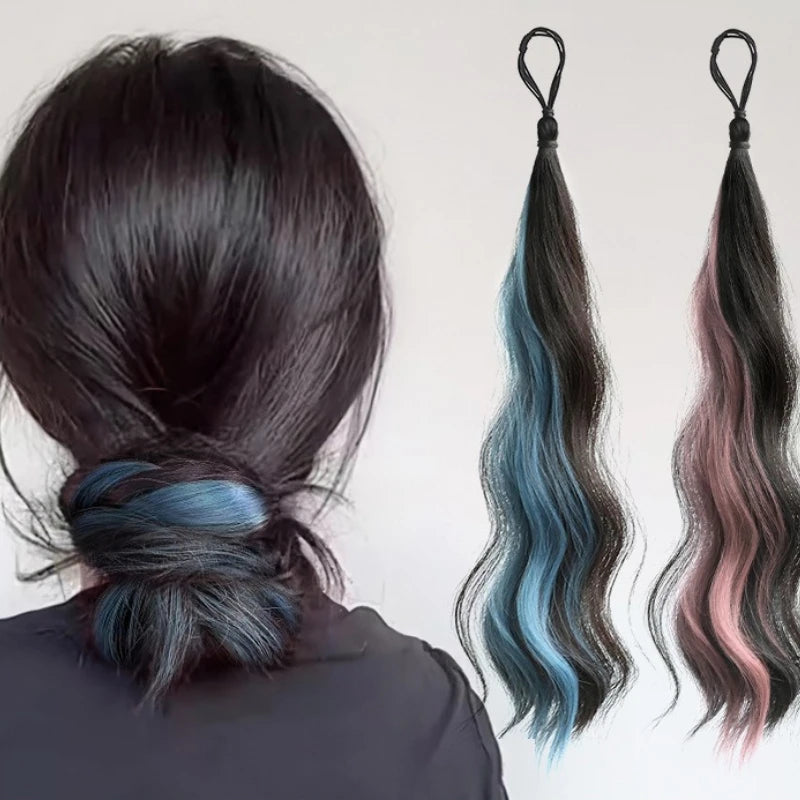 Colorful Self-Winding Bun Braid Wig for Kids & Adults Braid Wig Hairpiece PLUSH