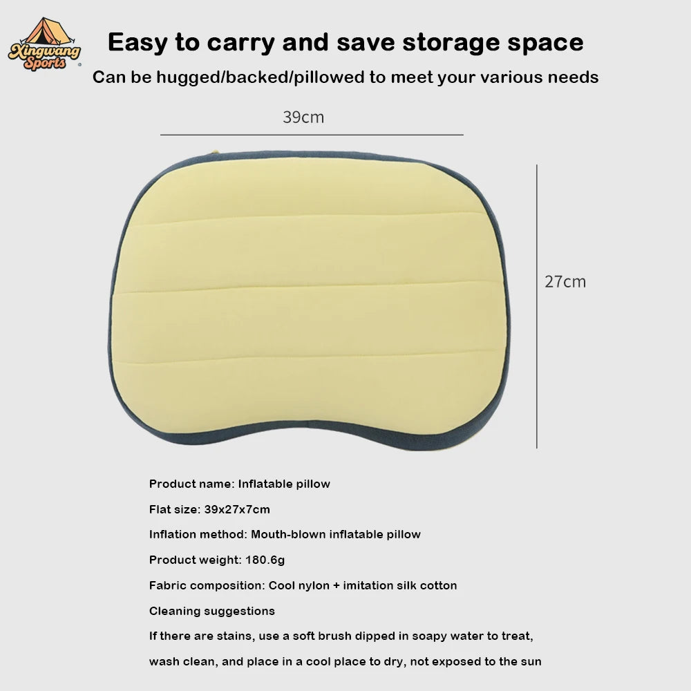 Ultralight Inflatable Camping Pillow – Washable Cover | Travel Inflatable Camping Pillow PLUSH