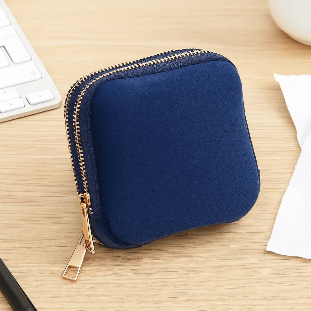 Blue Velvet Double-Layer Jewelry Storage Bag | Large Capacity Jewelry Storage Bag PLUSH