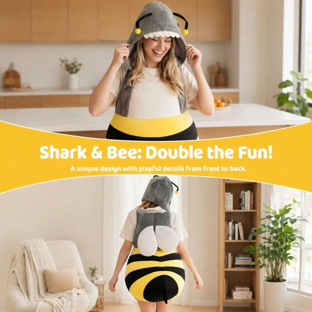 Yellow Bee & Shark Animal Cosplay Jumpsuit – Kids & Adults Animal Cosplay Jumpsuit PLUSH