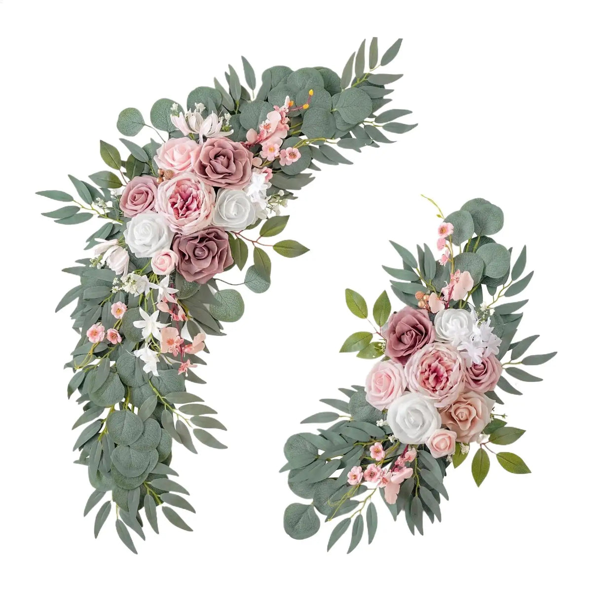 Artificial Rose Wedding Arch Flowers Pink Silk Garland 2pcs Artificial Flower Garland PLUSH
