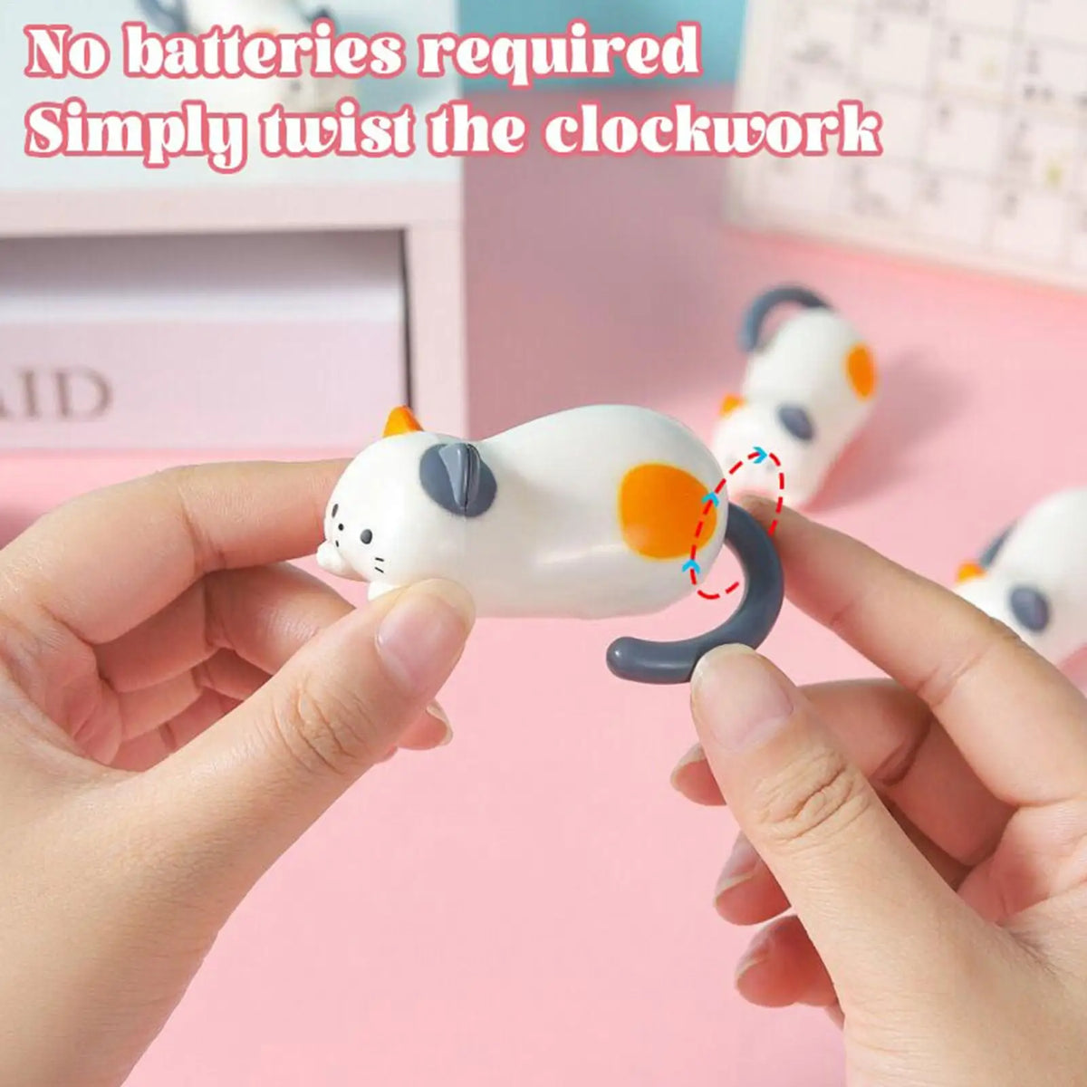 Clockwork Rolling Cat Wind-Up Toy – Fun Kitten Figurine Wind-Up Toy PLUSH