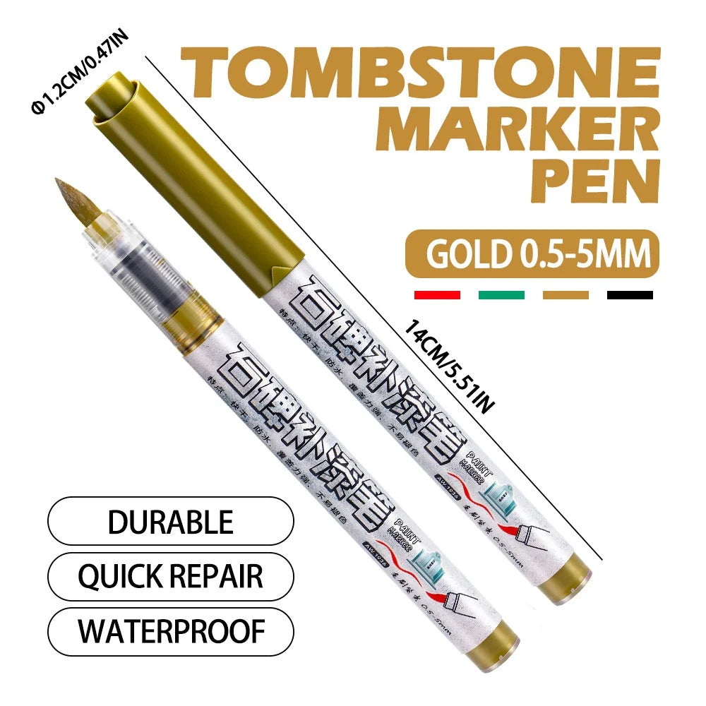 Tombstone Marker Pen – Restore Faded Granite Text | 12 Colors Tombstone Marker Pen PLUSH A2