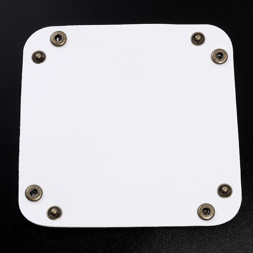 Foldable PU Leather Desktop Tray – Jewelry & Key Organizer Desktop Storage Tray PLUSH white 15x15cm