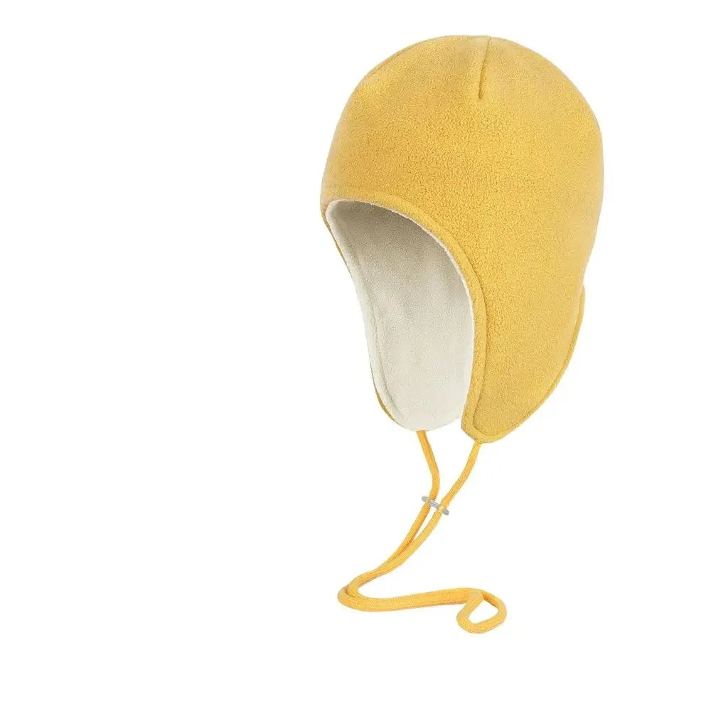 Windproof Fleece Ear Flap Hat – Adjustable Unisex Winter Cap Fleece Ear Flap Hat PLUSH Yellow