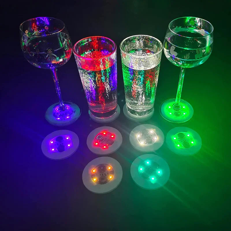 150pcs LED Luminous Coaster Stickers for Bar, Drinks & Bottles LED Party Coasters PLUSH