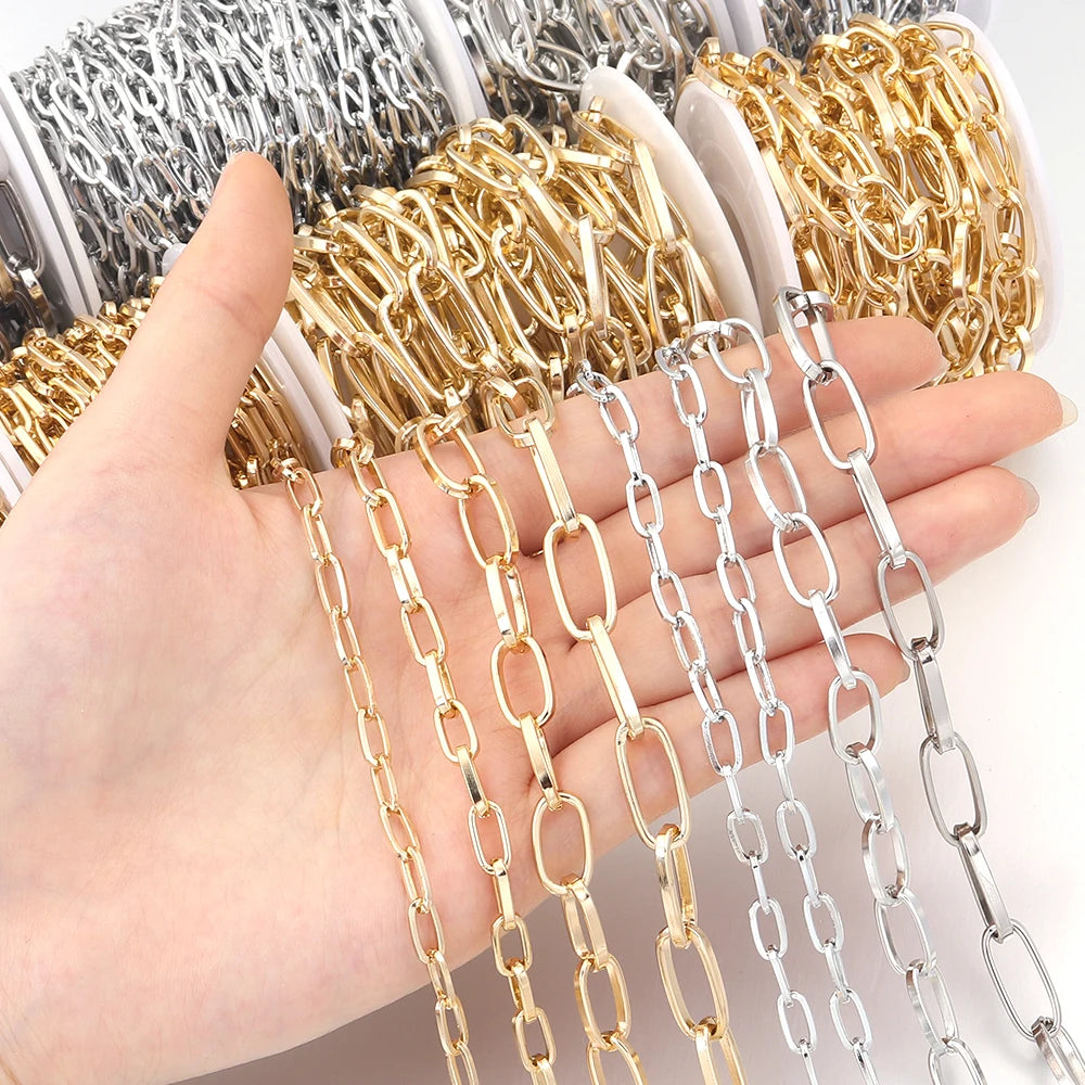 5 Yards Aluminum Cable Chain Gold Silver – DIY Jewelry Making Jewelry Chain PLUSH
