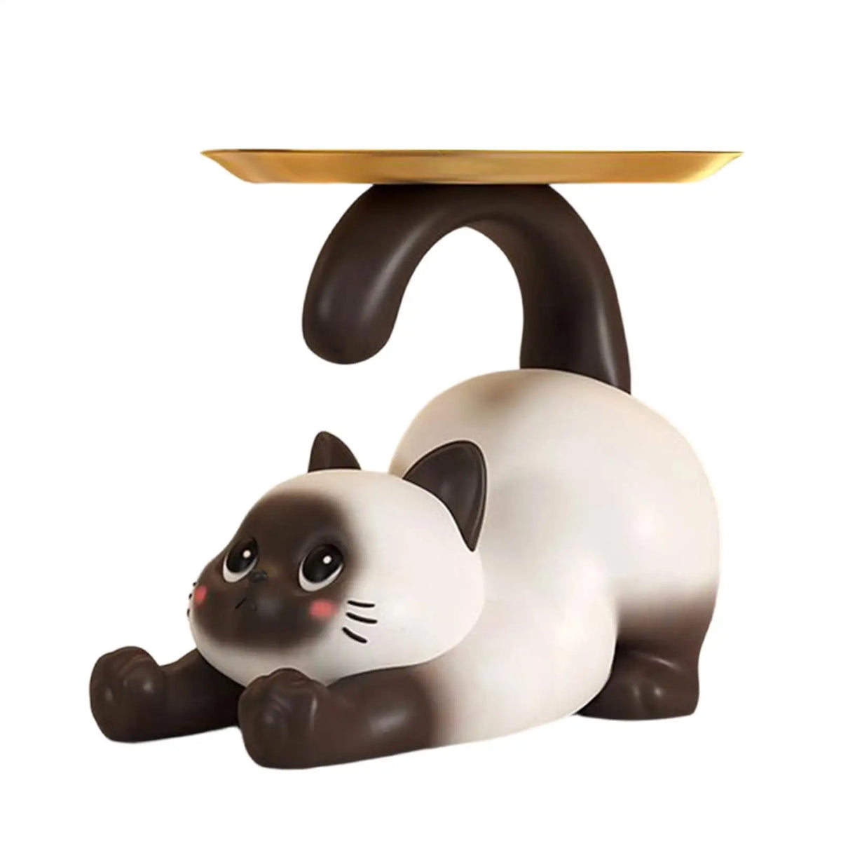 Siamese Cat Resin Key & Trinket Holder | Decorative Desk Organizer Decorative Trinket Dish PLUSH