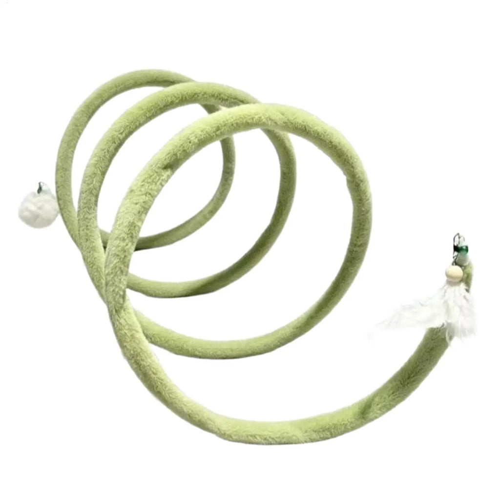 Foldable Spring Cat Tunnel Toy with Jingle Bells & Plush Ball Cat Tunnel Toy PLUSH