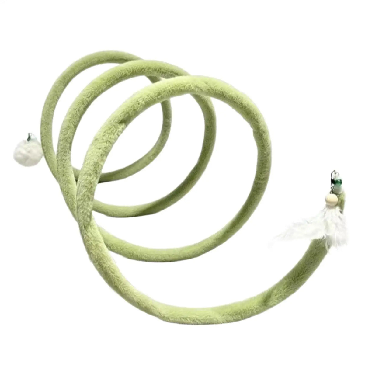 Foldable Spring Cat Tunnel Toy with Jingle Bells & Plush Ball Cat Tunnel Toy PLUSH