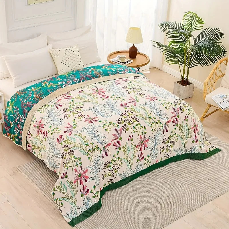 Extra Large Cotton Gauze Throw Blanket – All-Season Breathable Cotton Gauze Throw PLUSH Cotton towel quilt 150x200cm