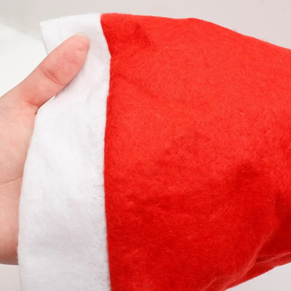 Santa Claus Christmas Hats Adults & Kids – Non-Woven Cap Christmas Party Hat PLUSH