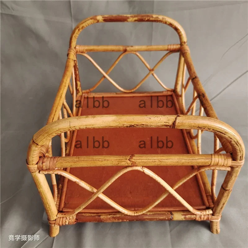 Handmade Vintage Bamboo Chair Newborn Photography Prop Newborn Photo Prop PLUSH 13