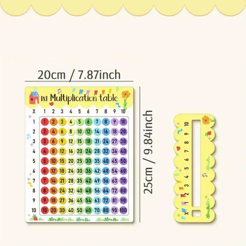 Colorful Wooden Multiplication Board Math Toy for Kids Educational Math Toy PLUSH style 12
