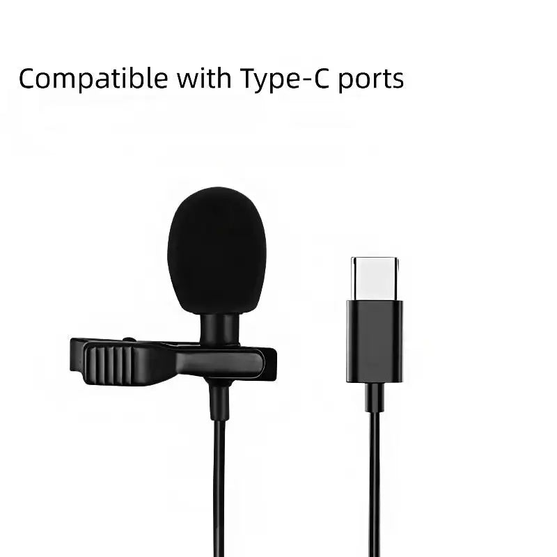 Mini Clip-On Lapel Condenser Mic – USB, 3.5mm & Type-C Lapel Condenser Mic PLUSH A2