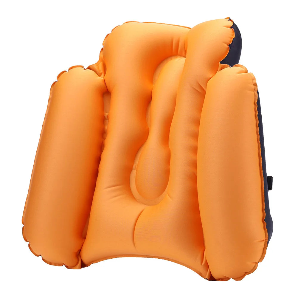 Inflatable Lumbar Pillow – Car Seat & Travel Back Cushion Inflatable Lumbar Pillow PLUSH orange