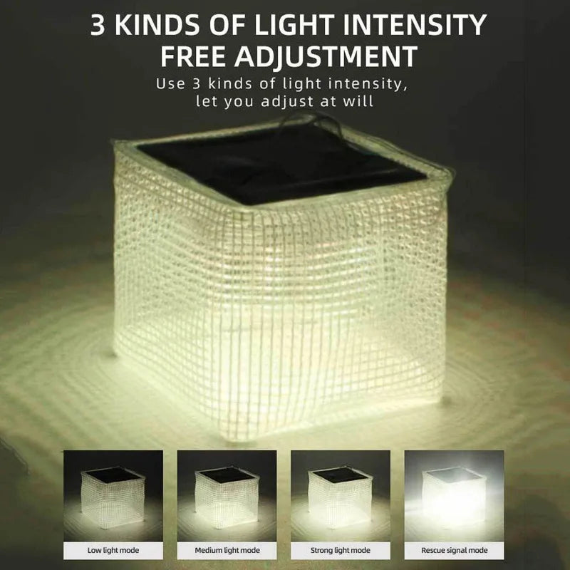 Solar Inflatable LED Camping Lantern | Portable Cube Light Inflatable Camp Lantern PLUSH