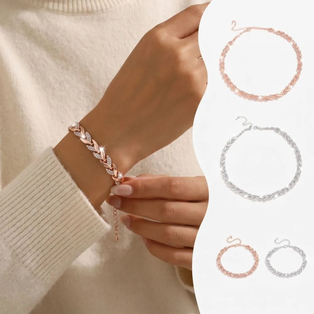 Zinc Alloy Fish Tail Necklace & Bracelet Set – Gold & Silver Jewelry Set PLUSH