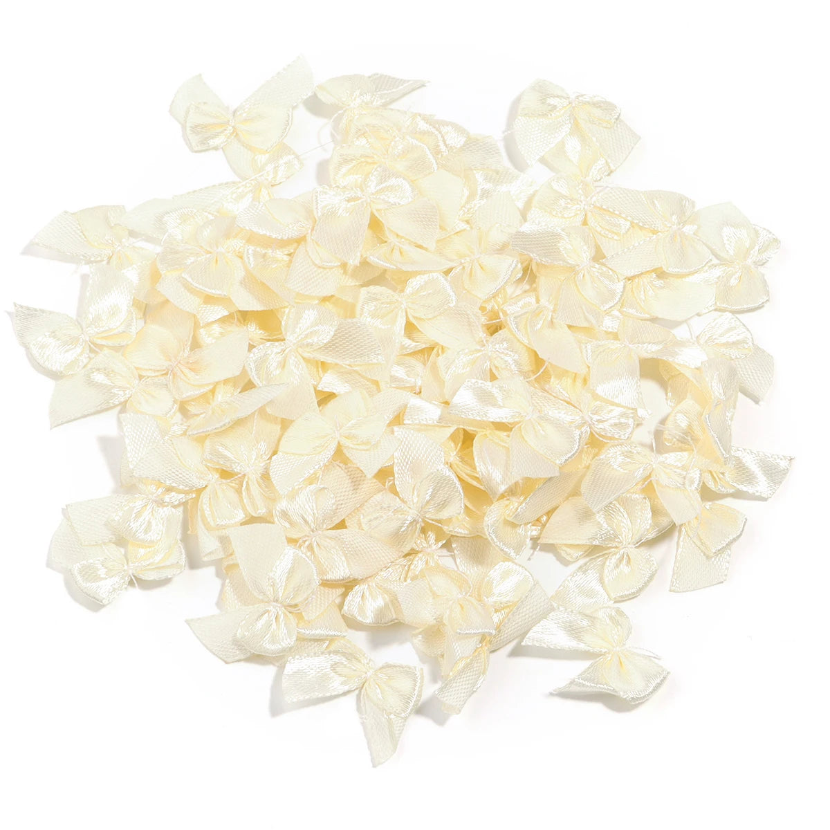 100pcs Mini Polyester Bow Knots – DIY Jewelry & Hair Crafts DIY Craft Bows PLUSH beige 2.5x2cm