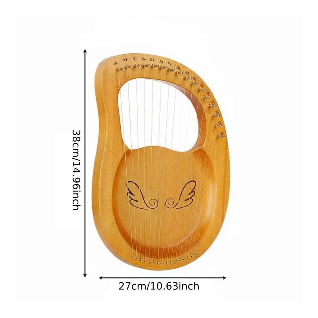 Spruce Wood Lyre Harp 19 String – Beginner Folk Instrument Lyre Harp PLUSH