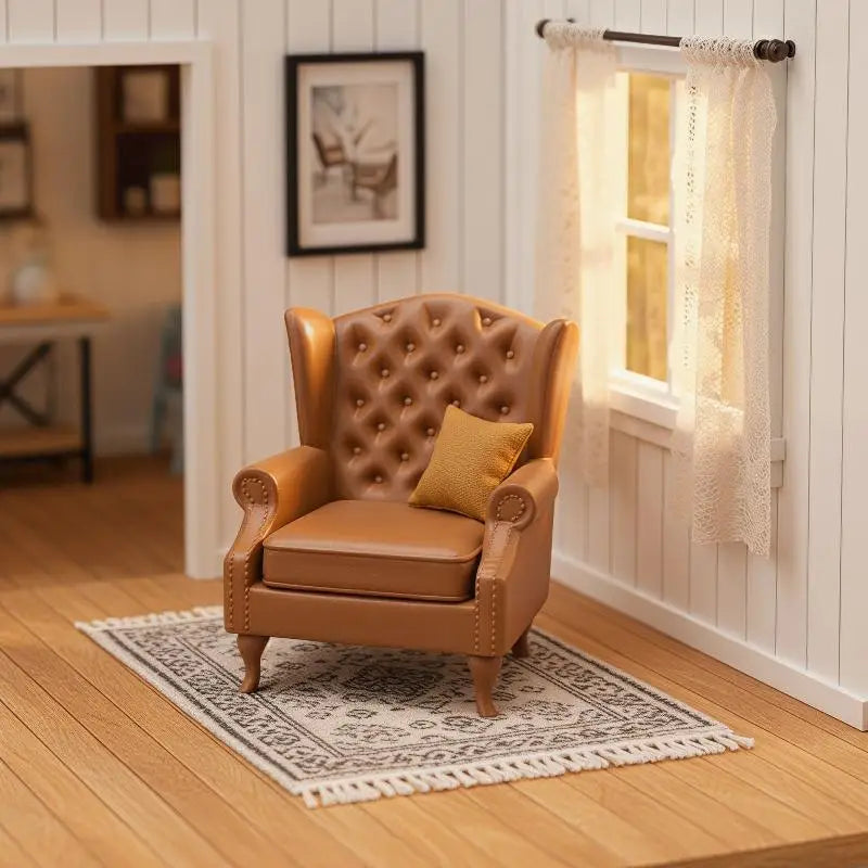 1:12 Dollhouse Miniature Retro Sofa Set – Living Room Furniture Dollhouse Furniture Set PLUSH